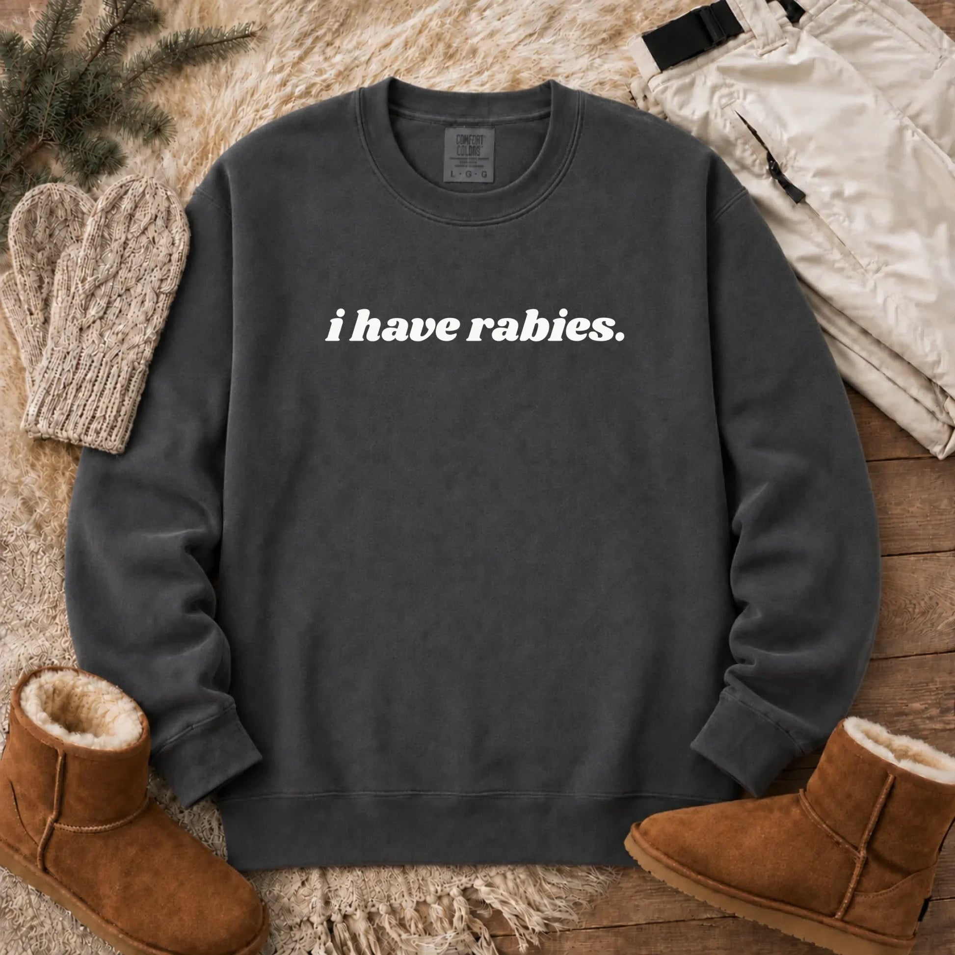 Sweatshirt Pepper / S Cavalier Funny I Have Rabies Unisex Sweatshirt