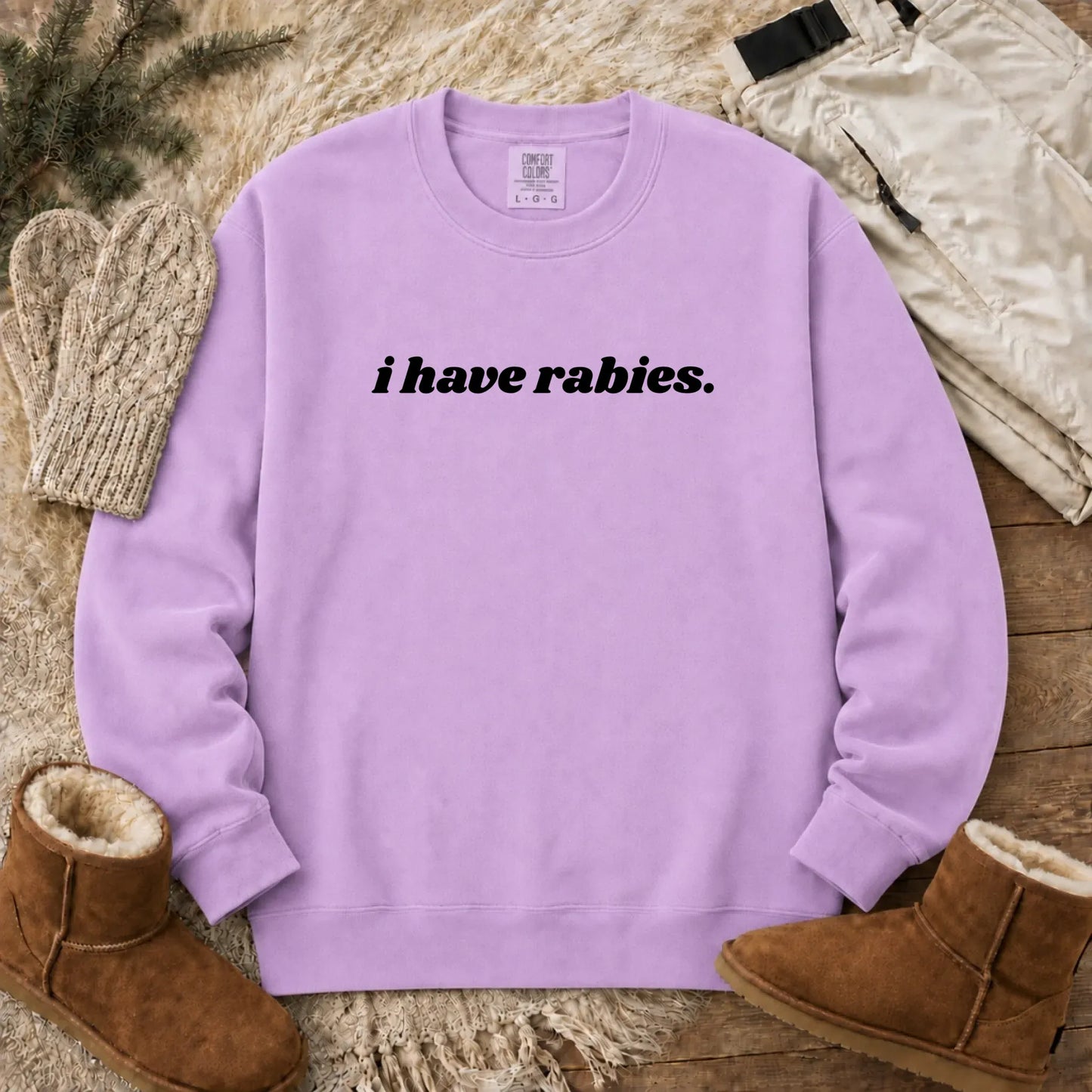 Sweatshirt Orchid / S Cavalier Funny I Have Rabies Unisex Sweatshirt