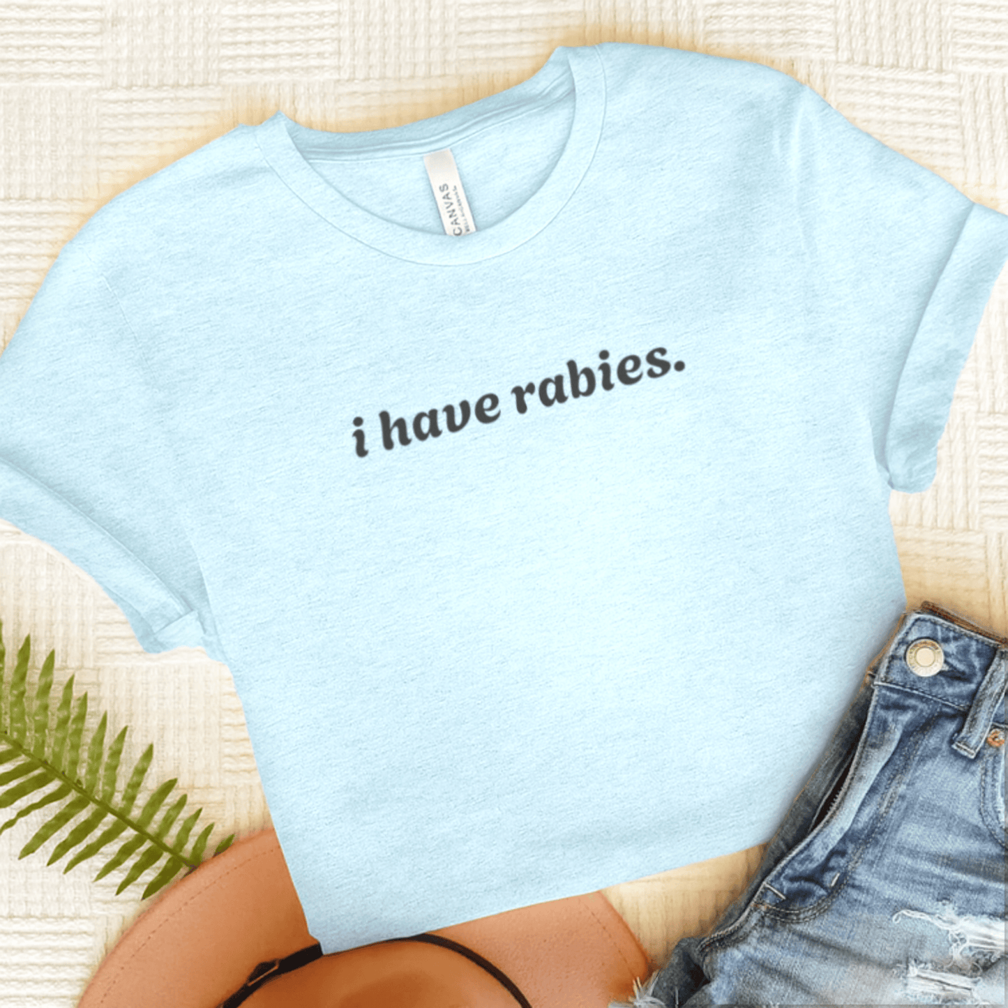 Cavalier I have Rabies Unisex TShirt Heather Ice Blue