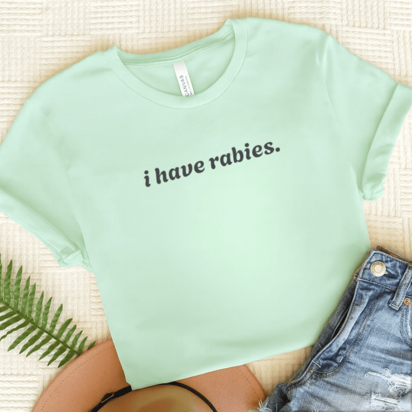 Cavalier I have Rabies Unisex TShirt Heather Mint