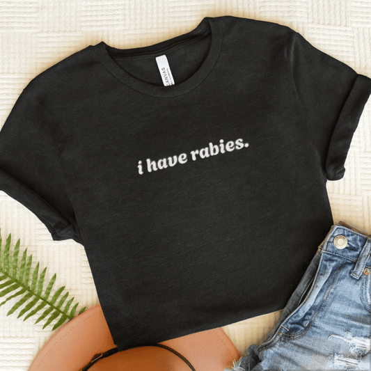 Cavalier I have Rabies Unisex TShirt Dark Grey Heather