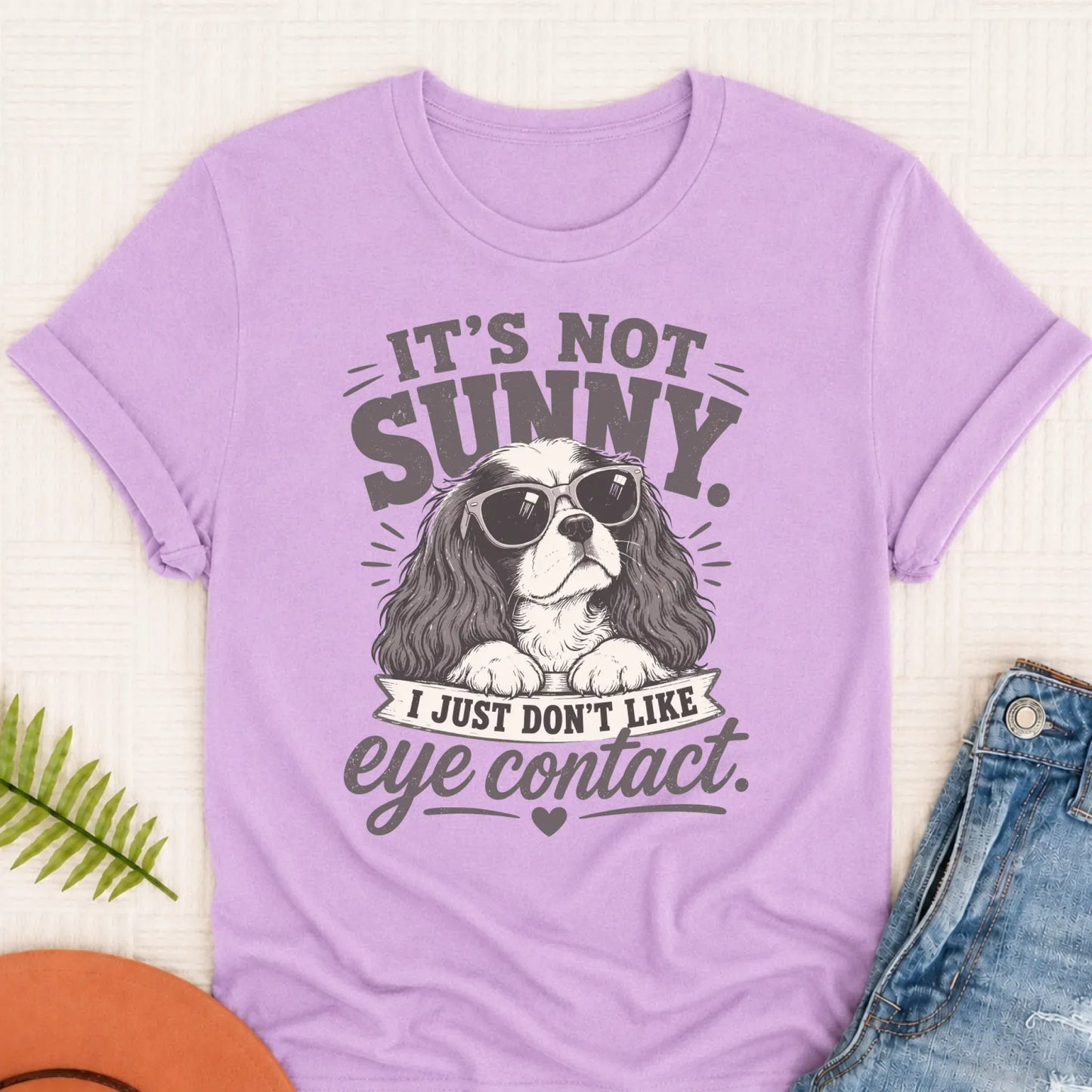 Cavalier Funny No Eye Contact Unisex TShirt Orchid