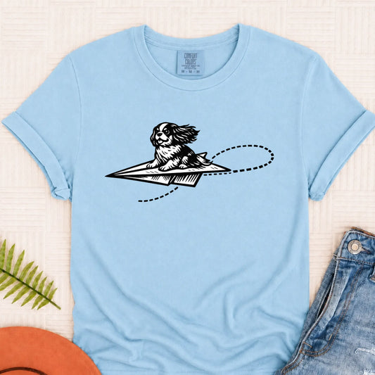 Cavalier Funny Paper Airplane Unisex TShirt Chambray