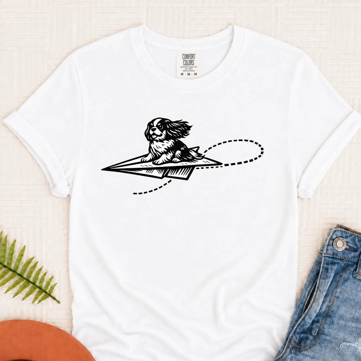 Cavalier Funny Paper Airplane Unisex TShirt White
