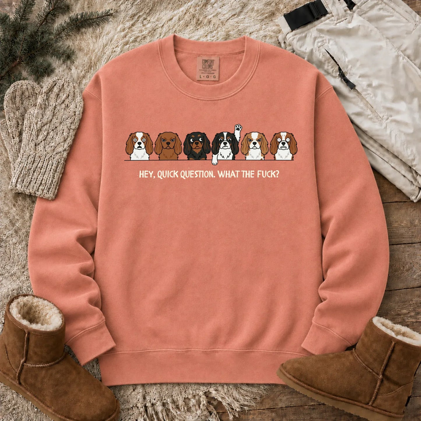 Cavalier Funny Question WTF Unisex Sweatshirt Terracotta