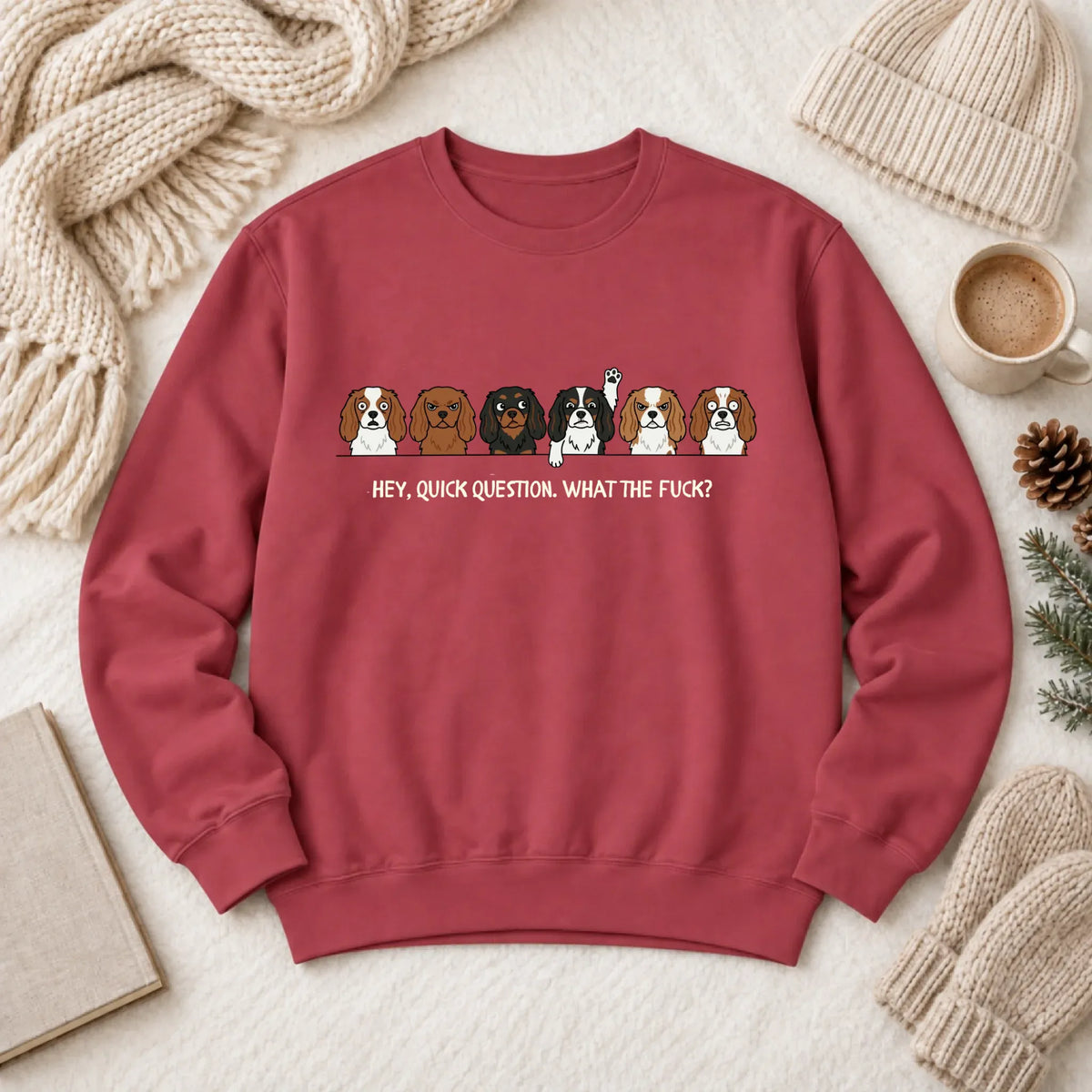 Cavalier Funny Question WTF Unisex Sweatshirt Crimson
