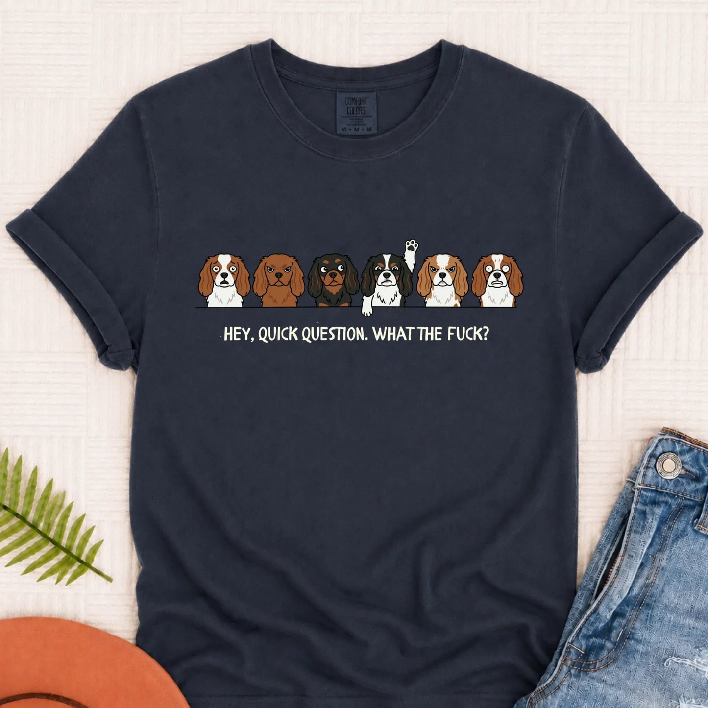 Cavalier Funny Question WTF Unisex TShirt Navy
