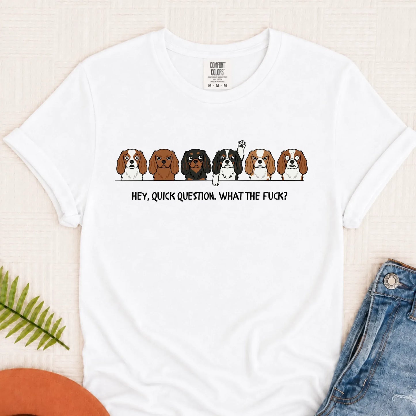 Cavalier Funny Question WTF Unisex TShirt White