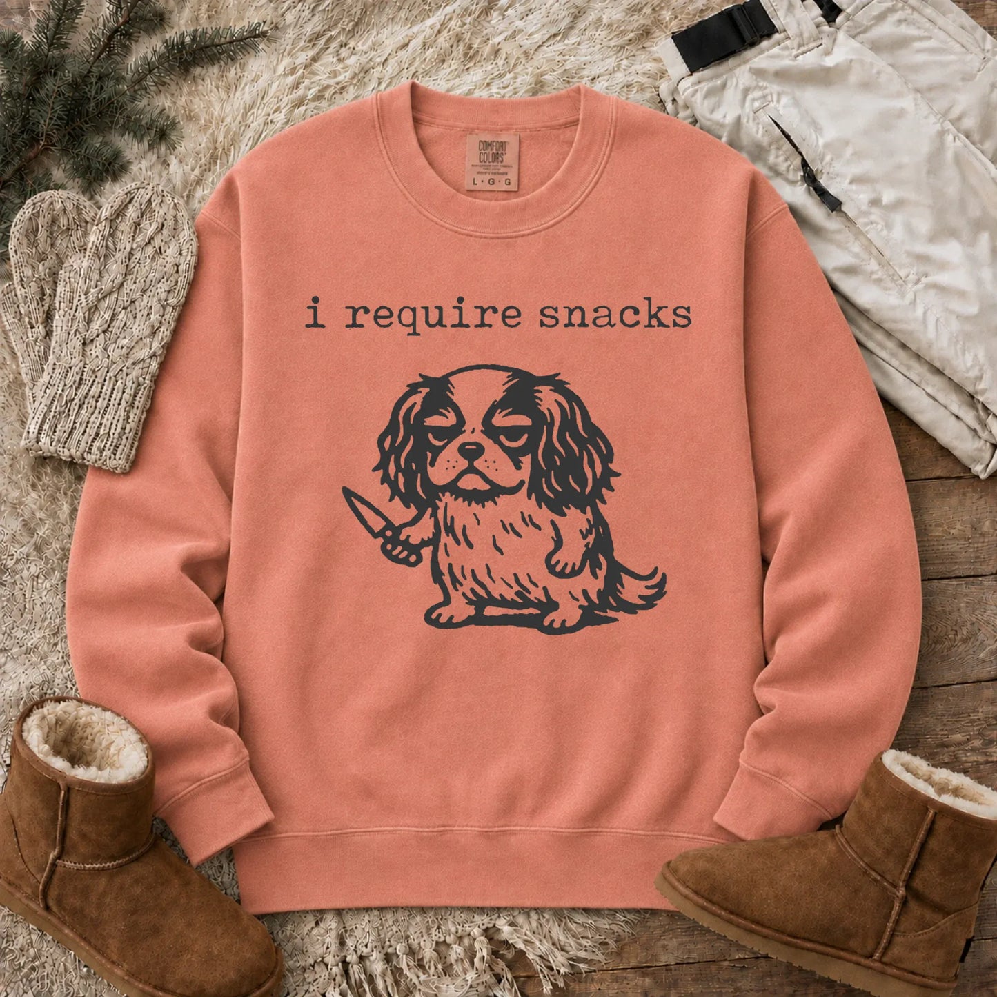 Cavalier Funny Require Snacks Unisex Sweatshirt Terracotta