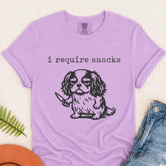 Cavalier Funny Require Snacks Unisex TShirt Orchid