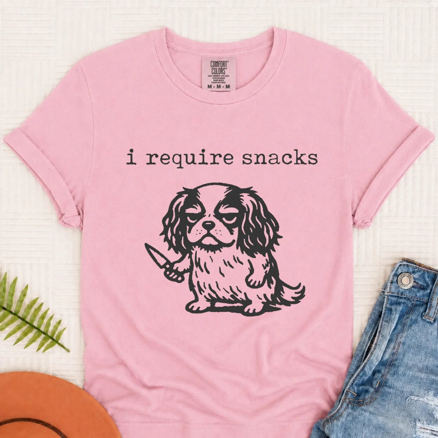 Cavalier Funny Require Snacks Unisex TShirt Blossom