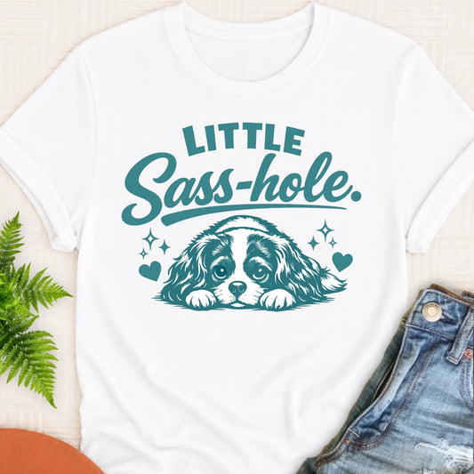 Cavalier Funny Sass Hole Unisex TShirt White
