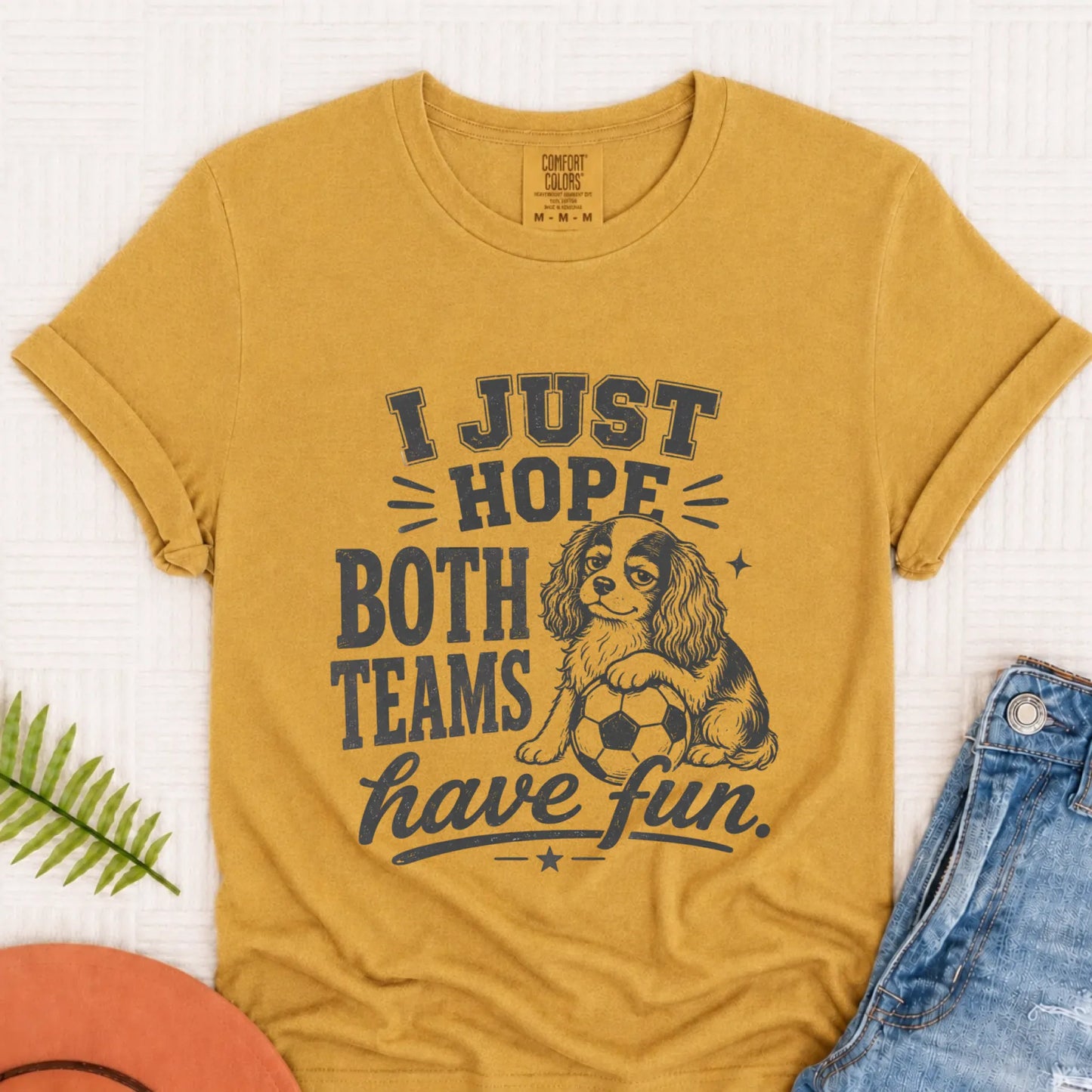 Cavalier Funny Soccer Both Teams Unisex TShirt Mustard