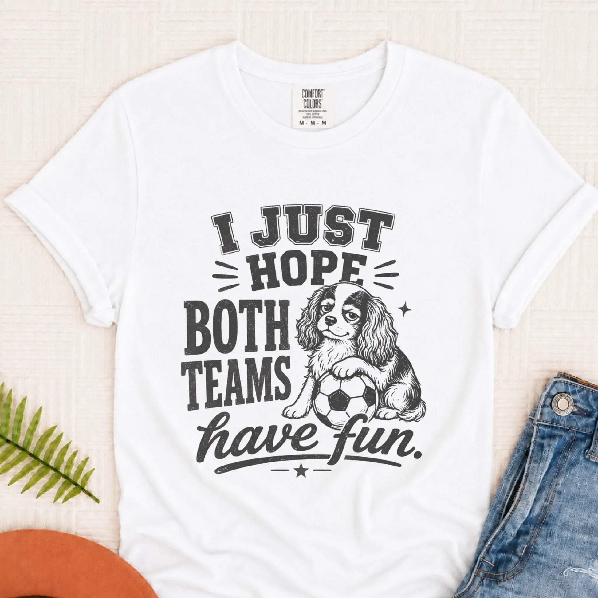 Cavalier Funny Soccer Both Teams Unisex TShirt White