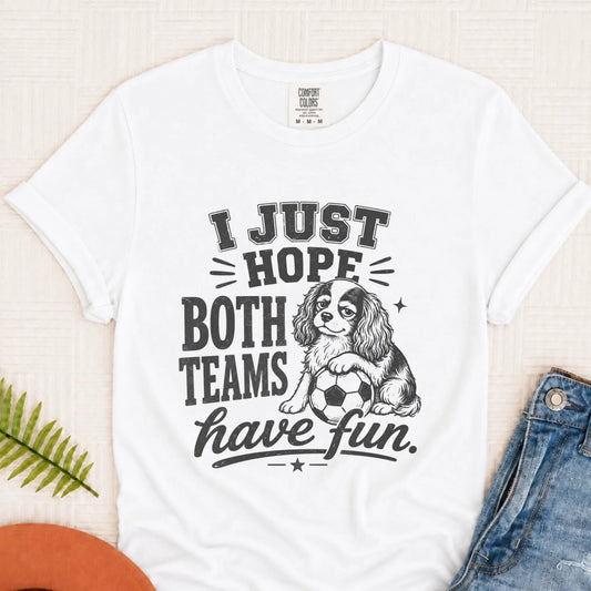 Cavalier Funny Soccer Both Teams Unisex TShirt White