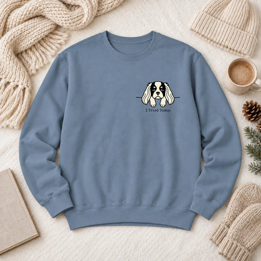 Cavalier Funny Tried Today Unisex Sweatshirt Blue Jean