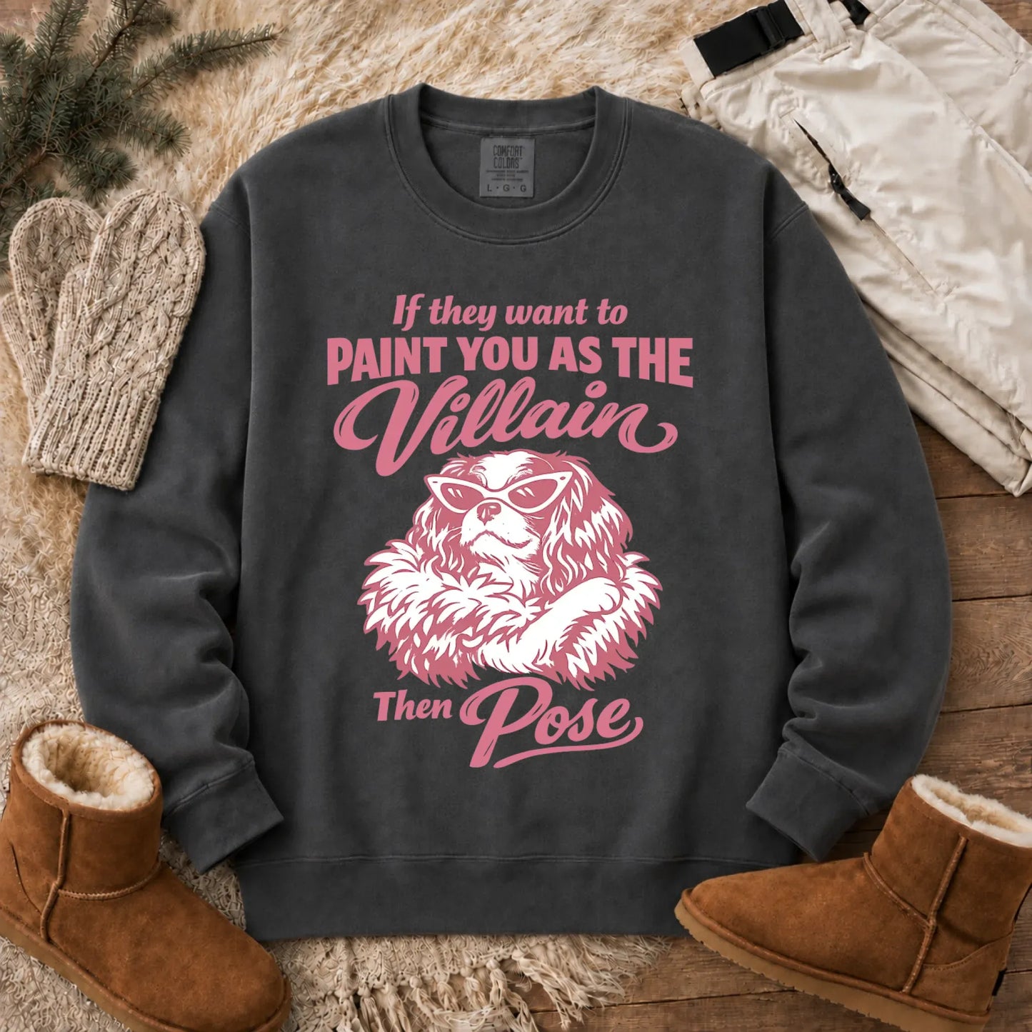 Cavalier Funny Villain Unisex Sweatshirt Pepper