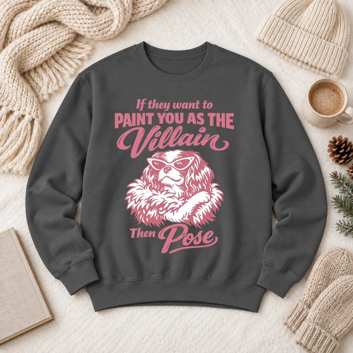 Cavalier Funny Villain Unisex Sweatshirt Pepper