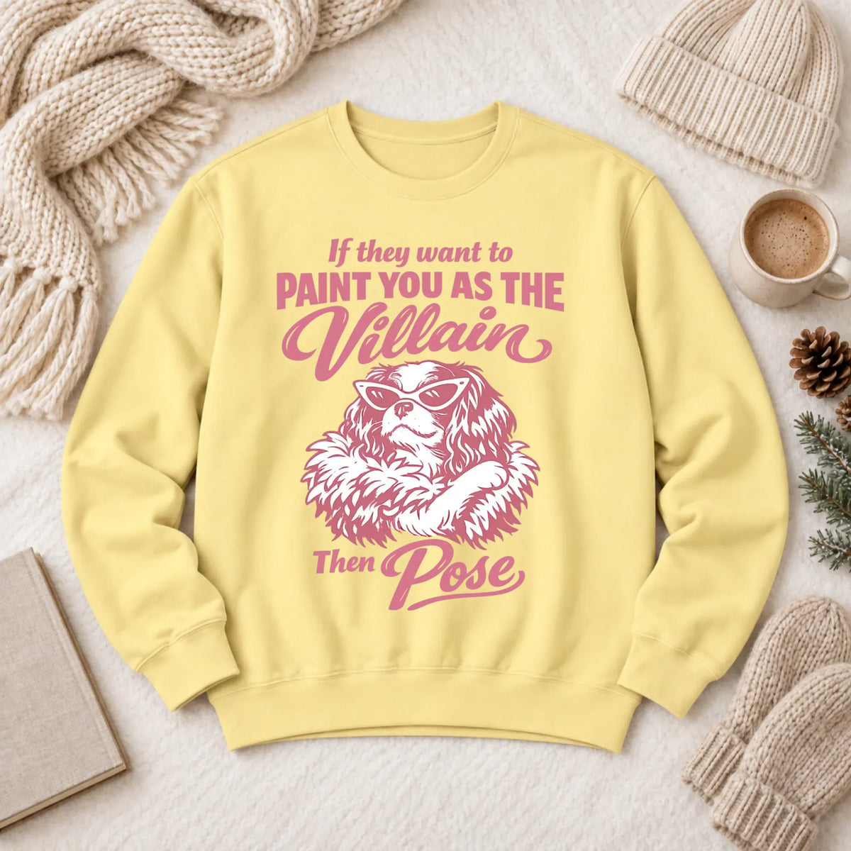 Cavalier Funny Villain Unisex Sweatshirt Butter