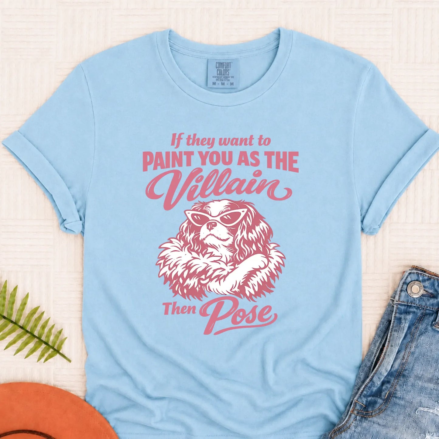 Cavalier Funny Villain Unisex TShirt Chambray