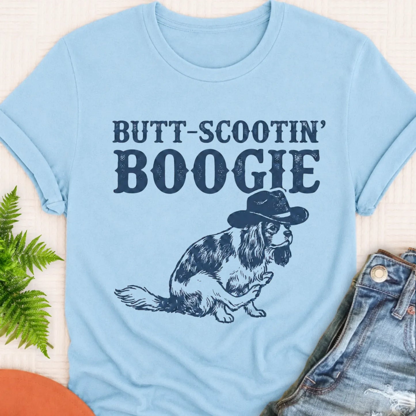 Cavalier Funny Western Unisex TShirt Chambray