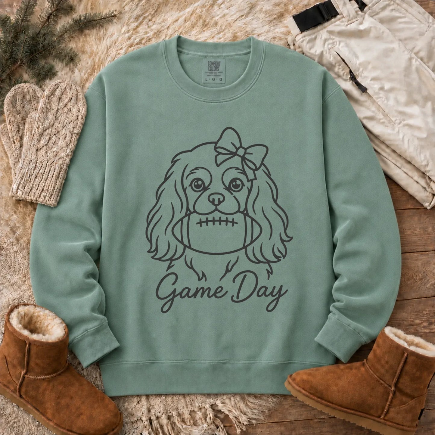Cavalier Game Day Minimalist Unisex Sweatshirt Light Green