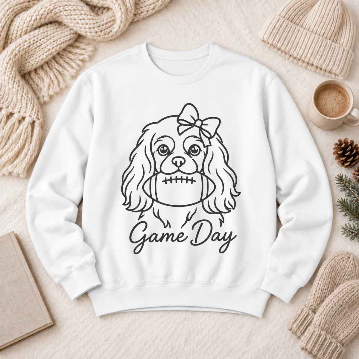 Cavalier Game Day Minimalist Unisex Sweatshirt White