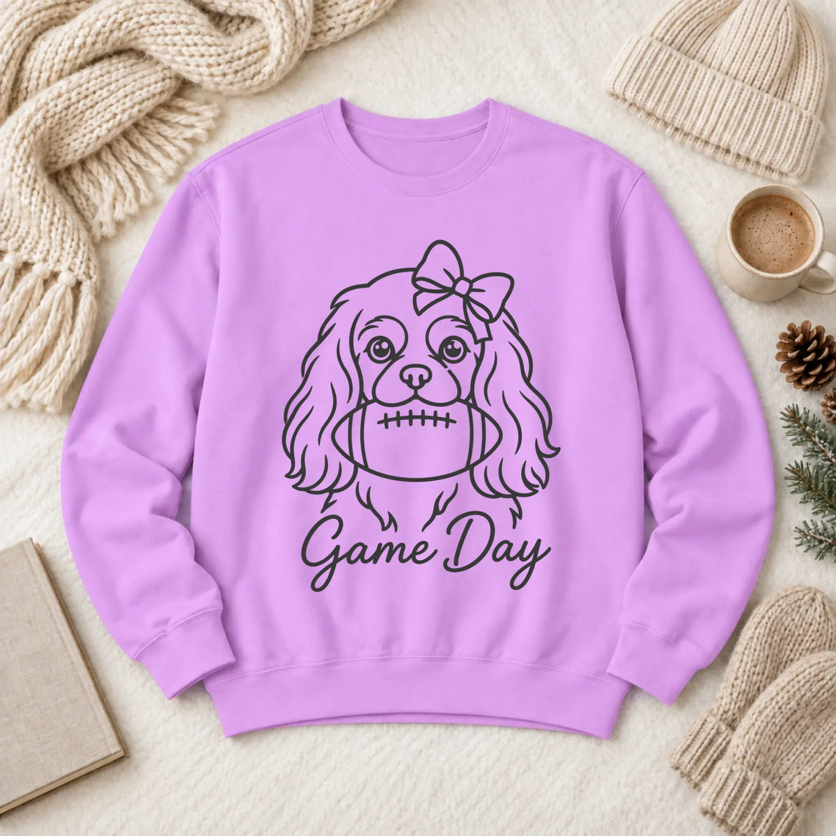 Cavalier Game Day Minimalist Unisex Sweatshirt Neon Violet