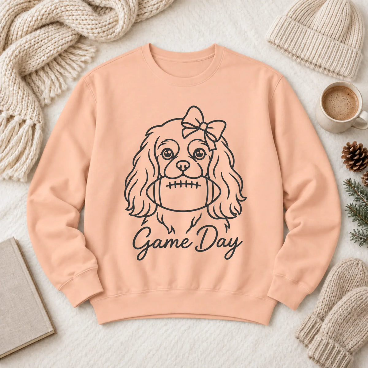 Cavalier Game Day Minimalist Unisex Sweatshirt Peachy