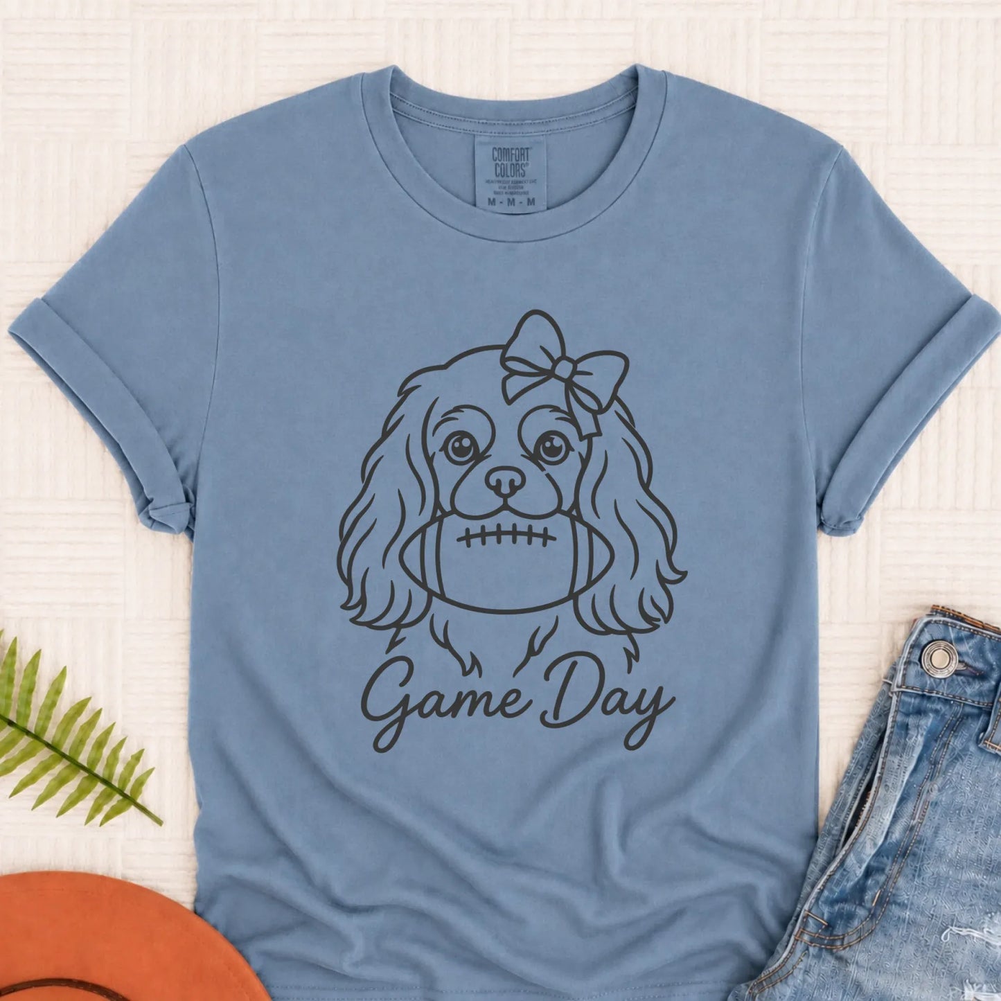 Cavalier Game Day Minimalist Unisex Tshirt Blue Jean