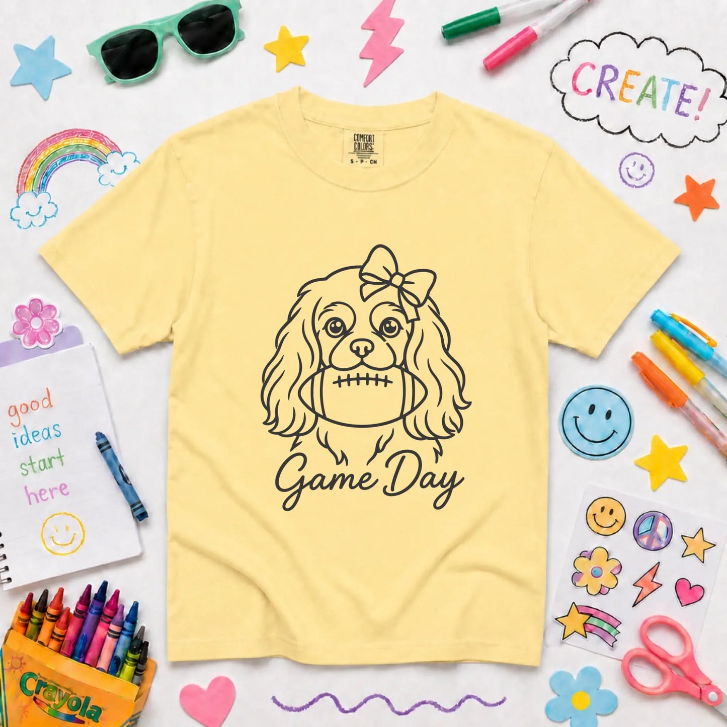 Cavalier Game Day Minimalist Unisex YOUTH Tshirt Butter