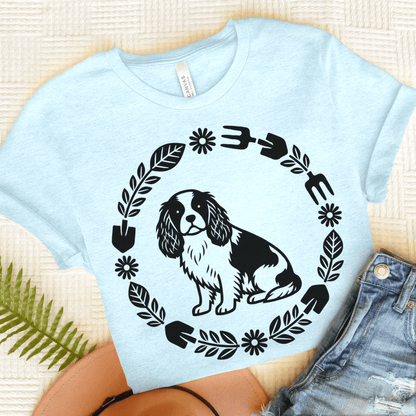 Cavalier Gardening Gardener Unisex Tshirt Heather Ice Blue