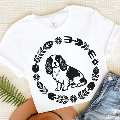 Cavalier Gardening Gardener Unisex Tshirt White