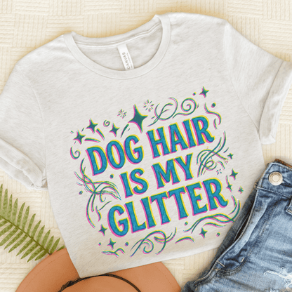 Golden Retriever Glitter Dog Hair Unisex TShirt Ash