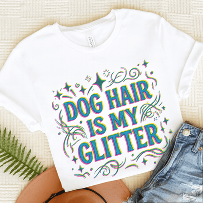 Golden Retriever Glitter Dog Hair Unisex TShirt White