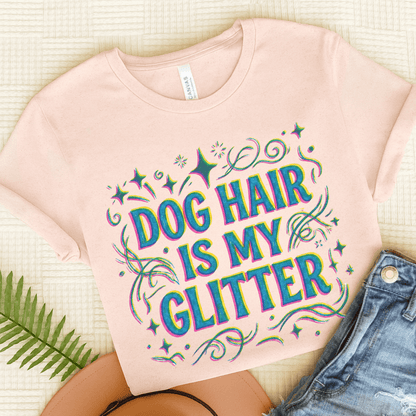 Golden Retriever Glitter Dog Hair Unisex TShirt Soft Pink