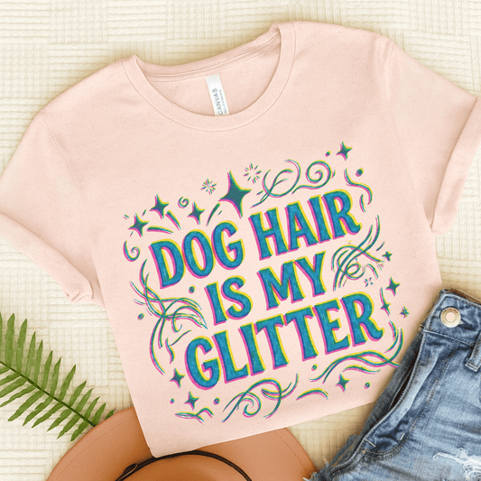 Golden Retriever Glitter Dog Hair Unisex TShirt Soft Pink