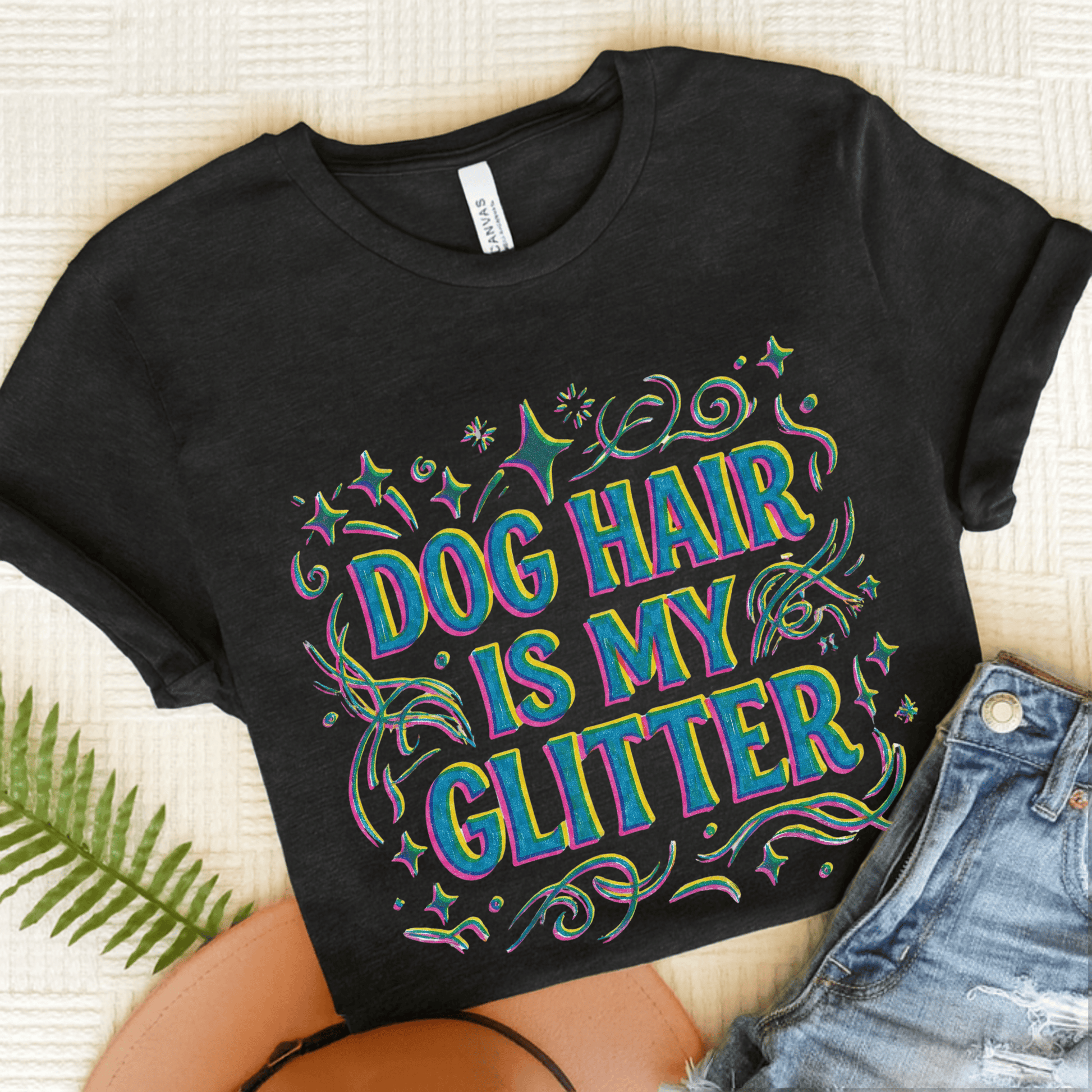 Golden Retriever Glitter Dog Hair Unisex TShirt Dark Grey Heather