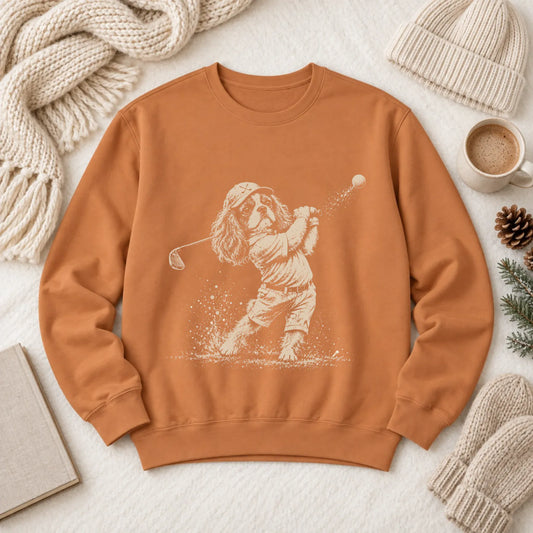 Cavalier Golfing Golfer Unisex Sweatshirt Yam