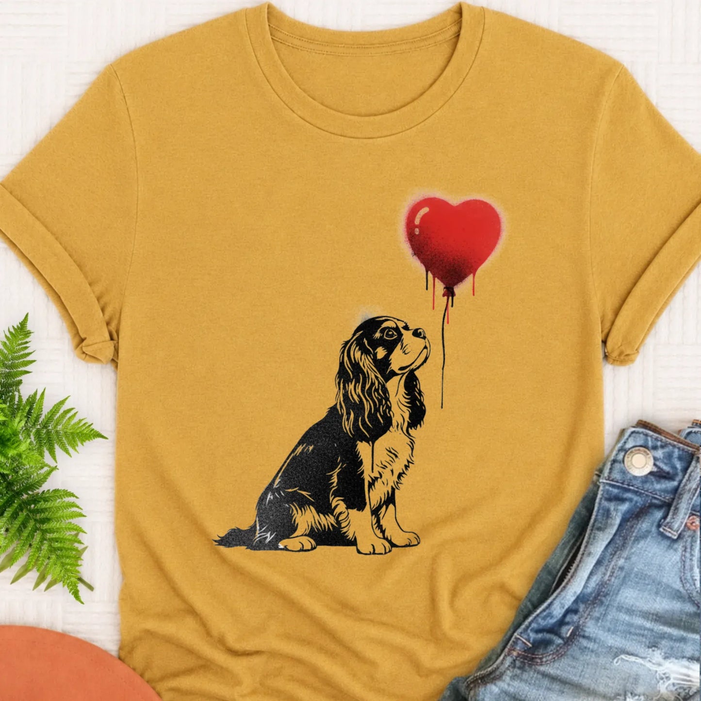 T-Shirt Mustard / S Cavalier Graffiti Street Heart Unisex Tshirt