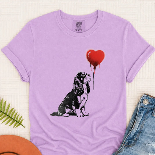 Cavalier Graffiti Street Heart Unisex Tshirt Orchid