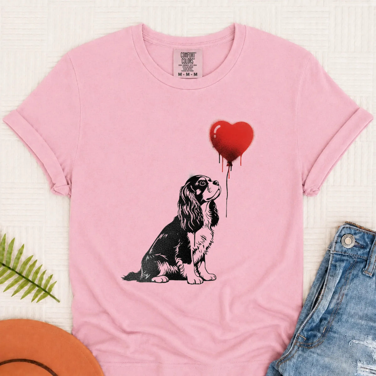 Cavalier Graffiti Street Heart Unisex Tshirt Blossom