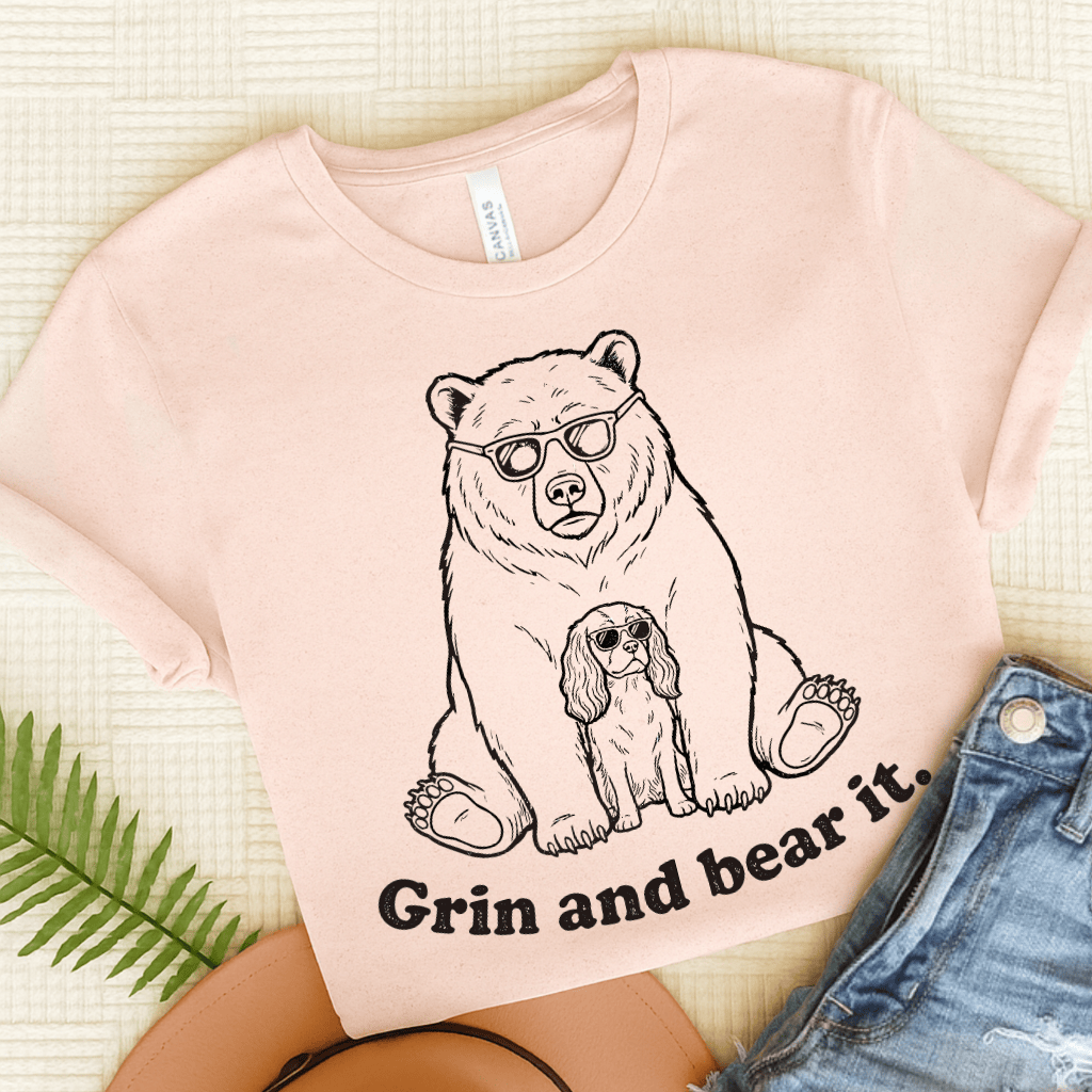 Cavalier Grin Bear It Unisex TShirt Soft Pink
