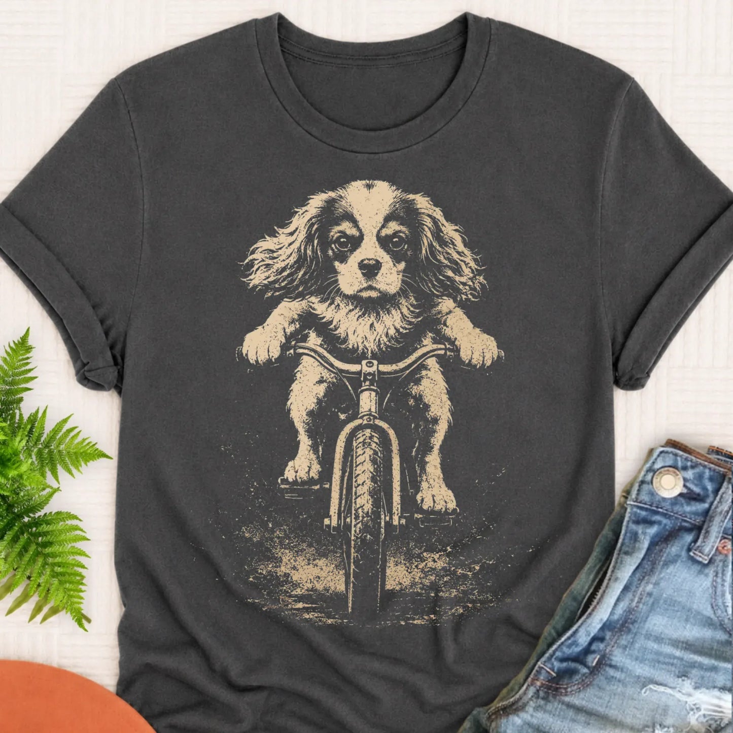 Cavalier Grunge Biking Unisex TShirt Pepper