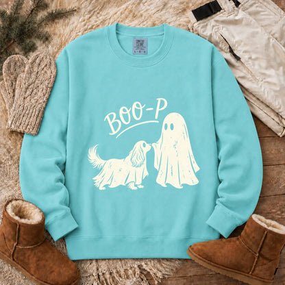 Sweatshirt Chalky Mint / S Cavalier Halloween Boop Ghost Dog Unisex Sweatshirt