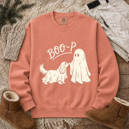 Sweatshirt Terracotta / S Cavalier Halloween Boop Ghost Dog Unisex Sweatshirt