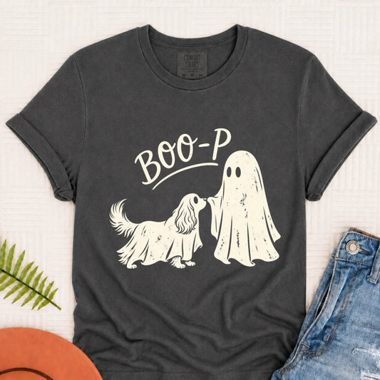 T-Shirt Pepper / S Cavalier Halloween Boop Ghost Dog Unisex Tshirt