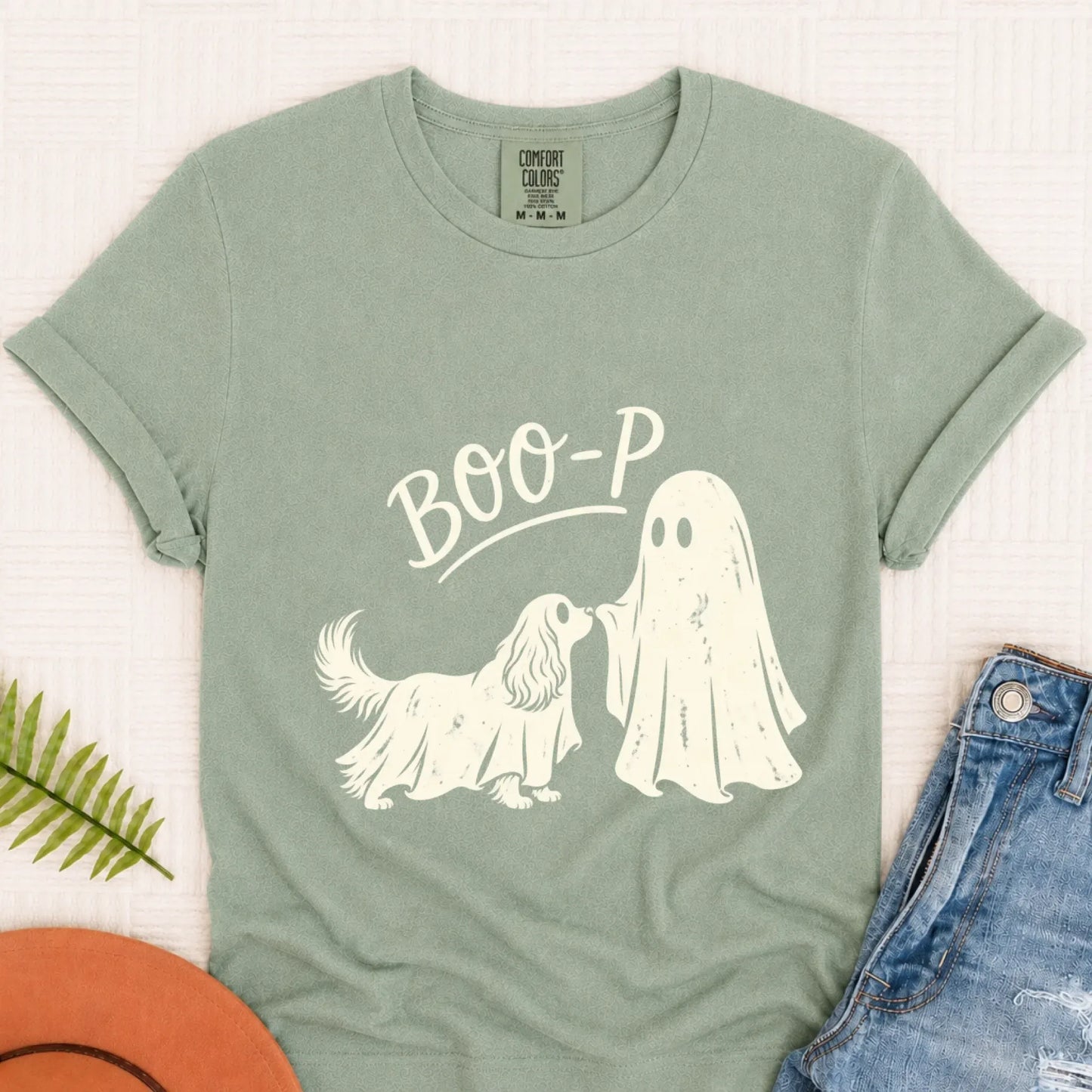 T-Shirt Bay / S Cavalier Halloween Boop Ghost Dog Unisex Tshirt