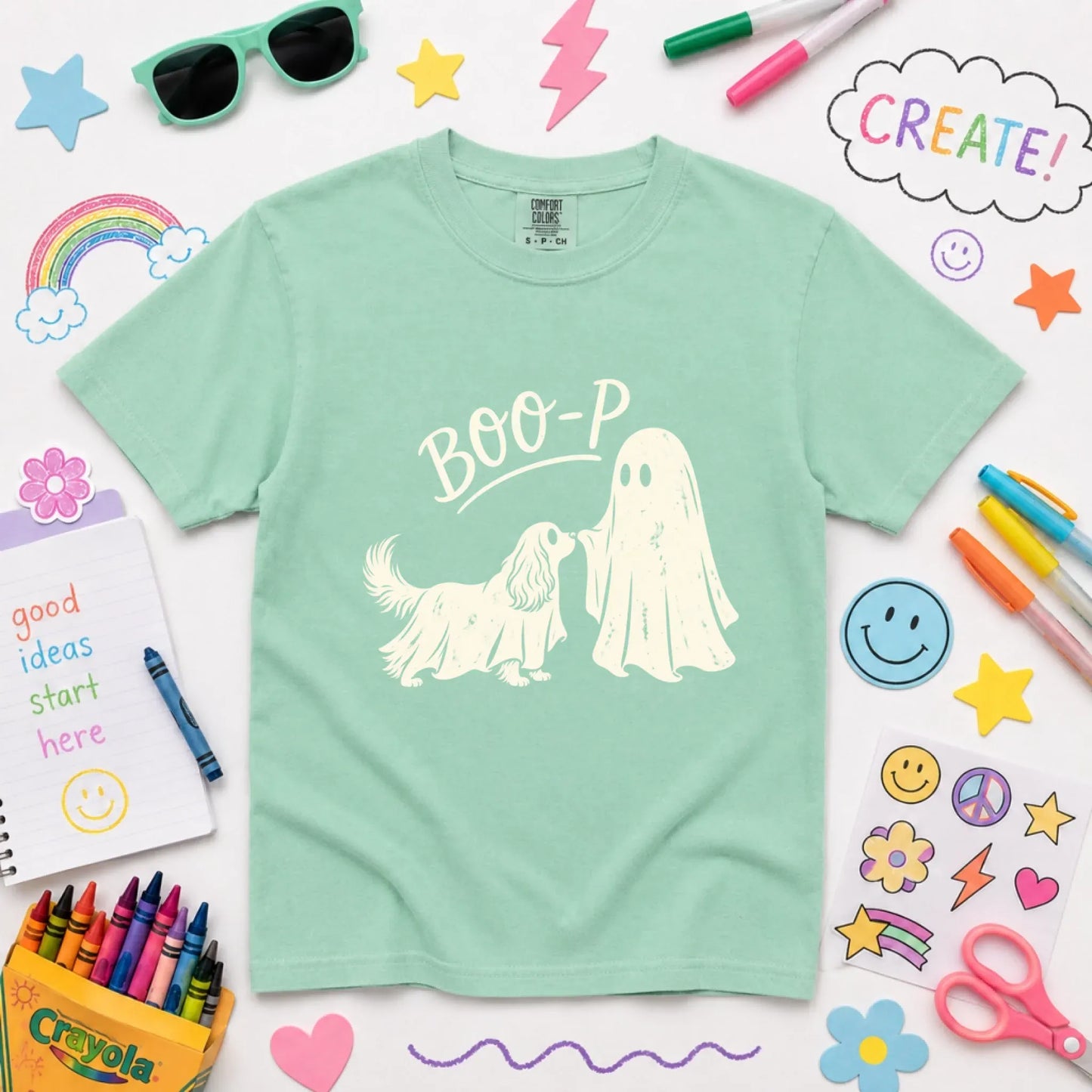 Youth Tshirt Island Reef / XS Cavalier Halloween Boop Ghost Dog Unisex YOUTH Tshirt