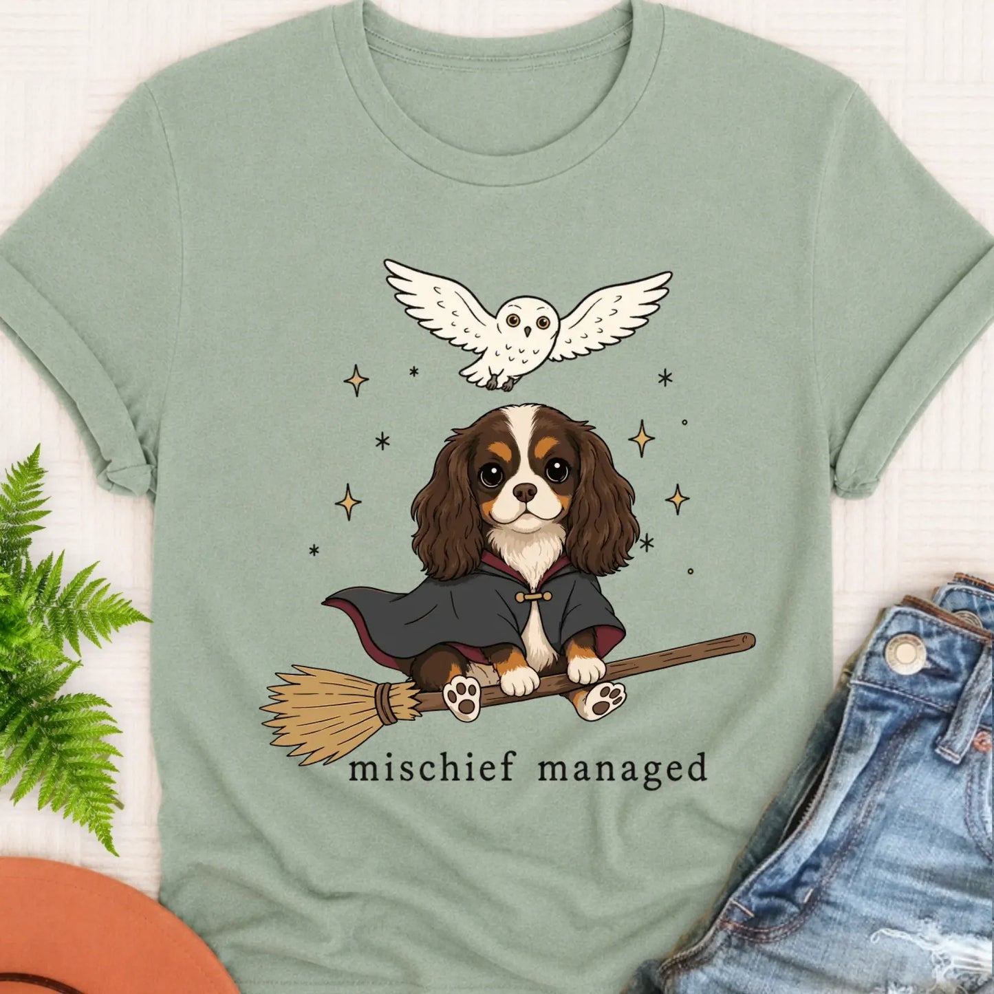 T-Shirt Bay / S Cavalier Halloween Mischief Managed Unisex TShirt